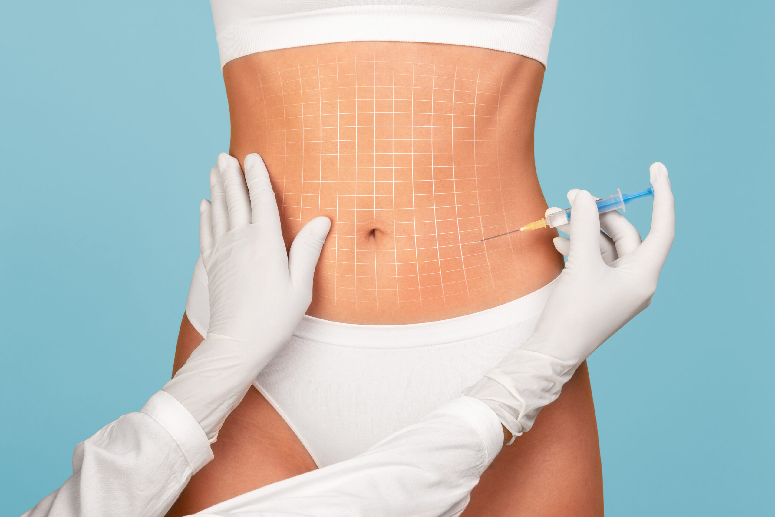 Woman getting medical weight loss injection